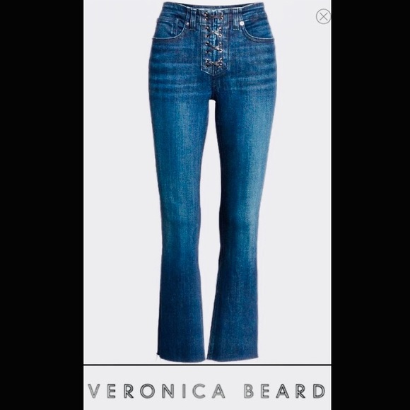 Veronica Beard Denim - Veronica Beard Carolyn High Rise Lace Up Jeans 24
